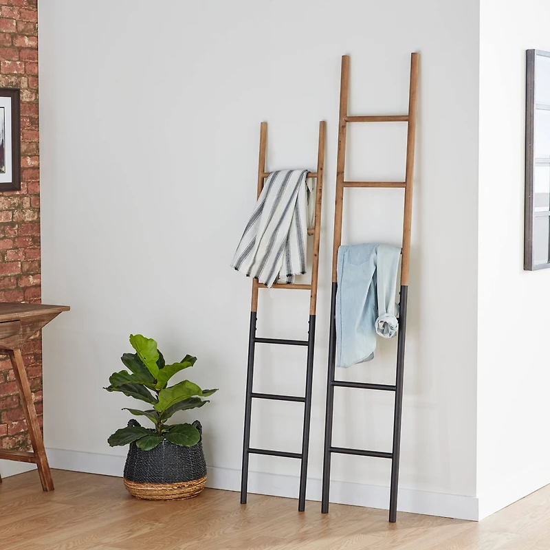 Brown Metal Industrial Ladder Set