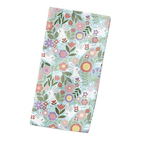Pastel Bunny Floral Pattern 10" x 10" Cotton Twill Napkin