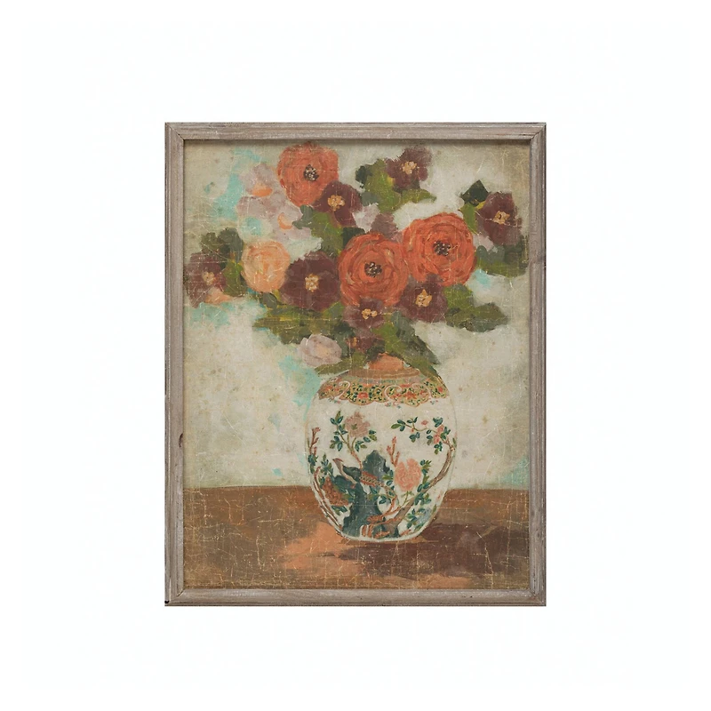 Hello Honey® Flowers in Vase Wood Framed Wall Décor