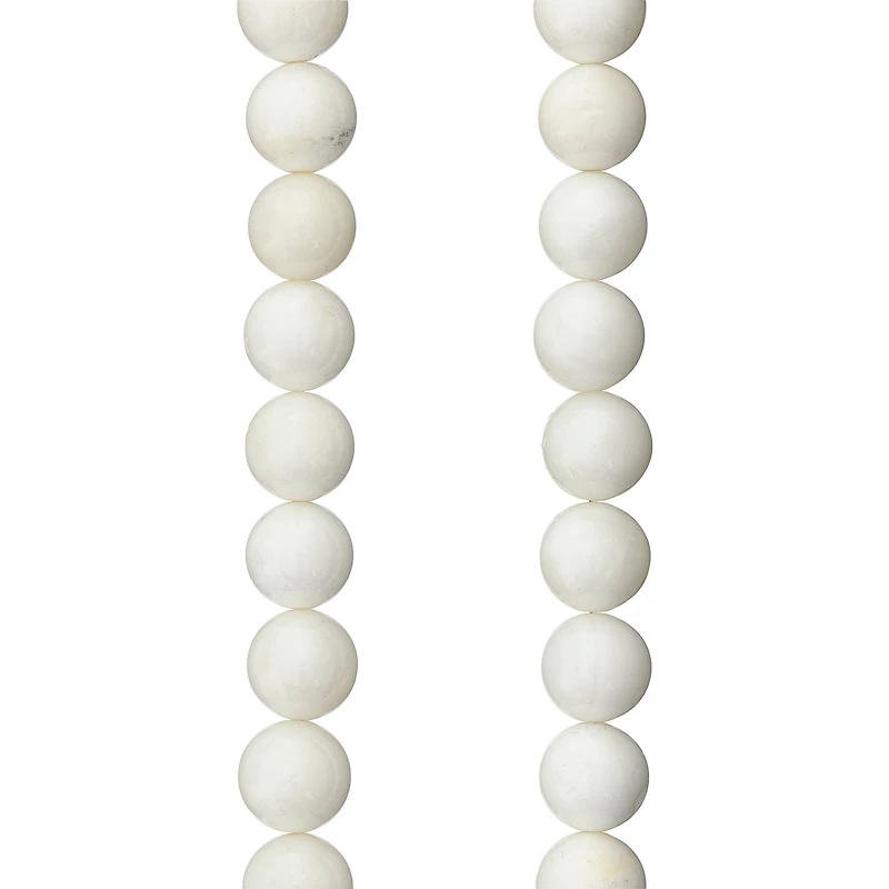 White Shell Round Beads, 8mm by Bead Landing™