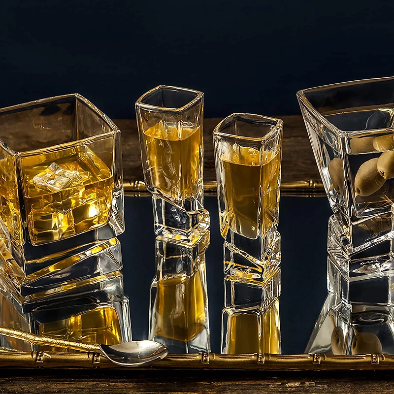 JoyJolt® Carre Square Heavy Base Crystal Shot Glasses, 8ct.