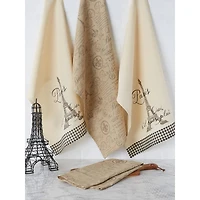 DII® Assorted Paris Print Dishtowel Set