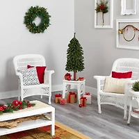 3ft. Pre-Lit Grand Alpine Artificial Christmas Tree, Clear LED Lights