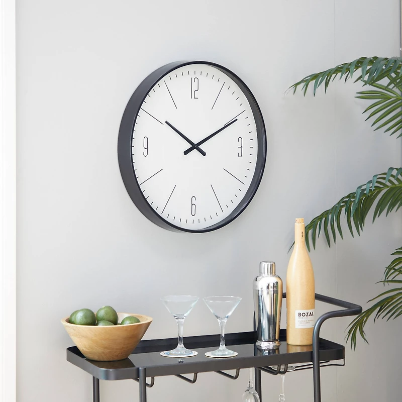 20" Glass Contemporary Wall Clock