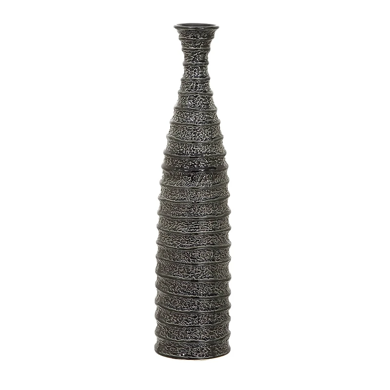 24" Black Stoneware Traditional Vase