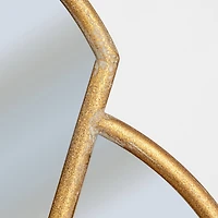 Hello Honey® 33" Antique Gold Finish Modern Scallop Shaped Metal Wall Mirror