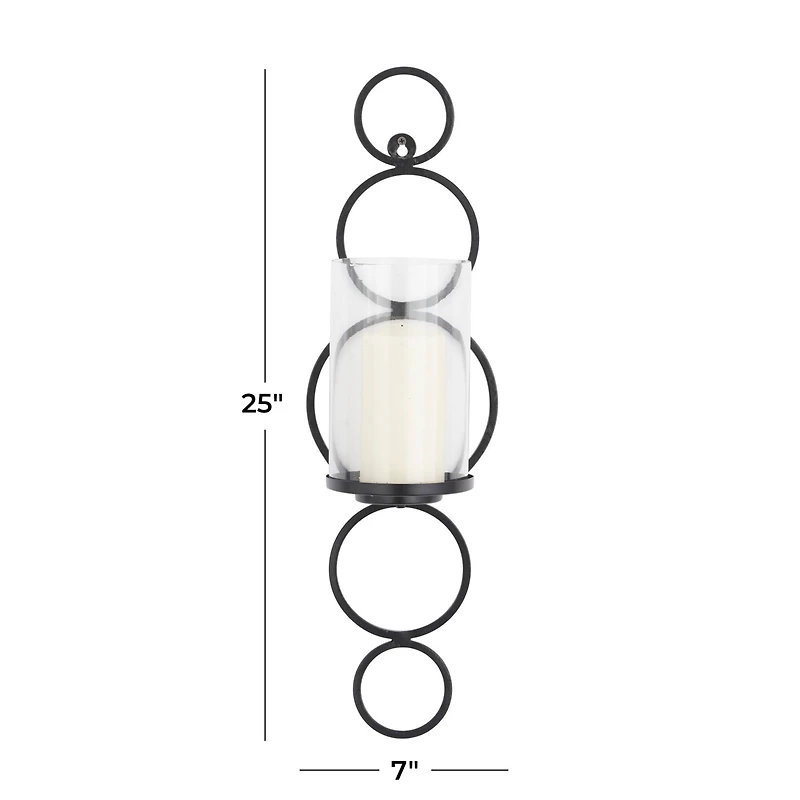 25" Black Modern Wall Sconce