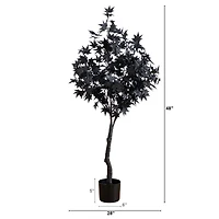 4ft. Pre-Lit Artificial Halloween Black Maple Tree with 180 Orange & Purple LED Lights