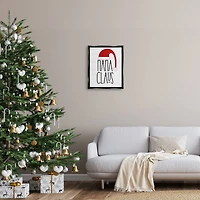 Stupell Industries Nana Claus Fun Santa Hat Phrase Framed Floater Canvas Wall Art