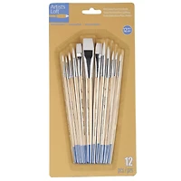 12 Packs: 12 ct. (144 total) Necessities™ Synthetic Flat & Round Brushes by Artist's Loft