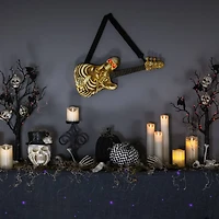 Lighted Rockin' Skeleton Guitar with Sound Halloween Decoration - 22.75"