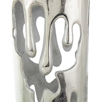 31" Silver Aluminum Drip Vase with Melting Designed Body