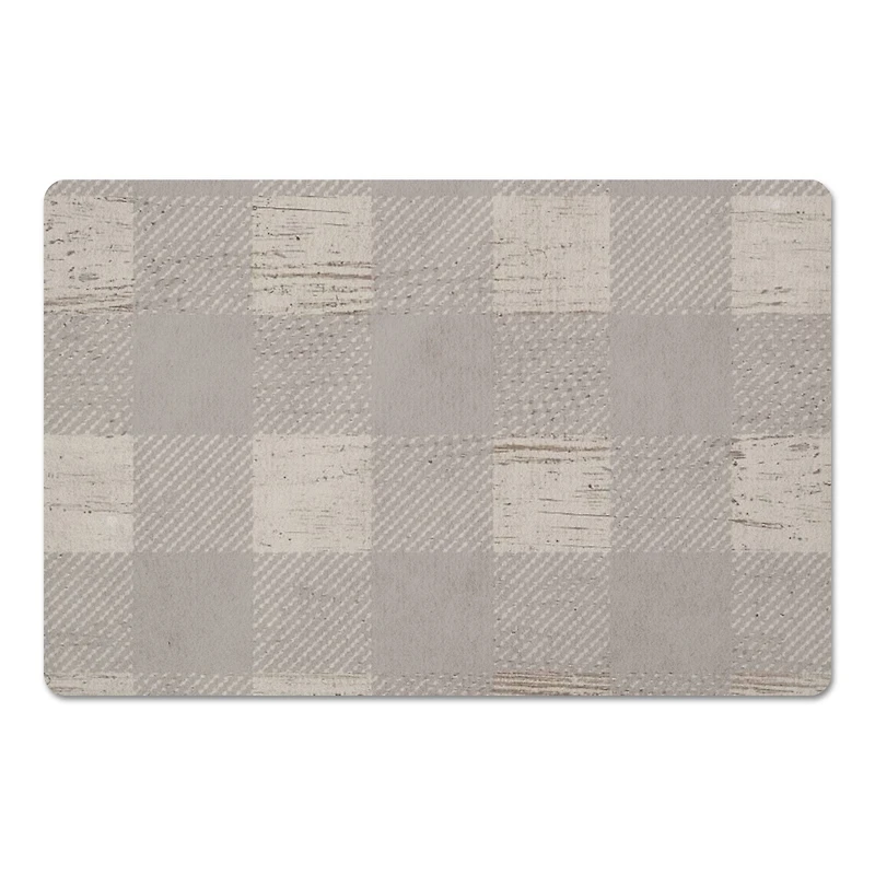 Gray Buffalo Check Floor Mat