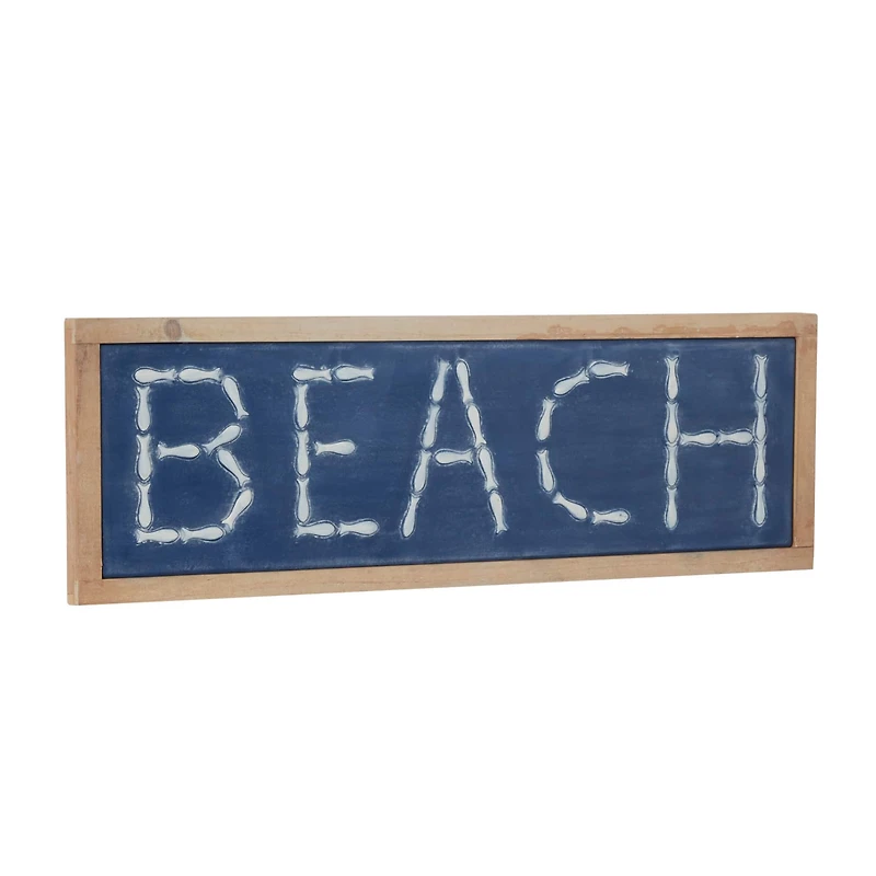 White Metal Coastal Wall Decor, 12" x 34" x 1"