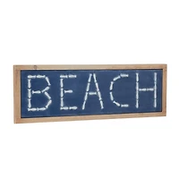 White Metal Coastal Wall Decor, 12" x 34" x 1"