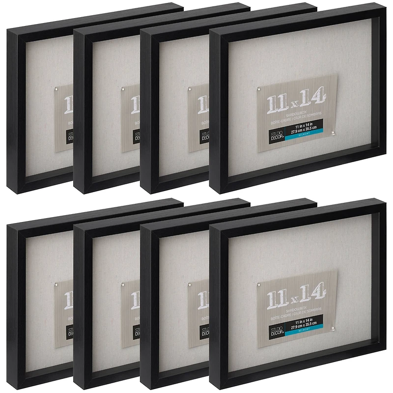 8 Pack: Black 11" x 14" Belmont Shadow Box by Studio Décor®