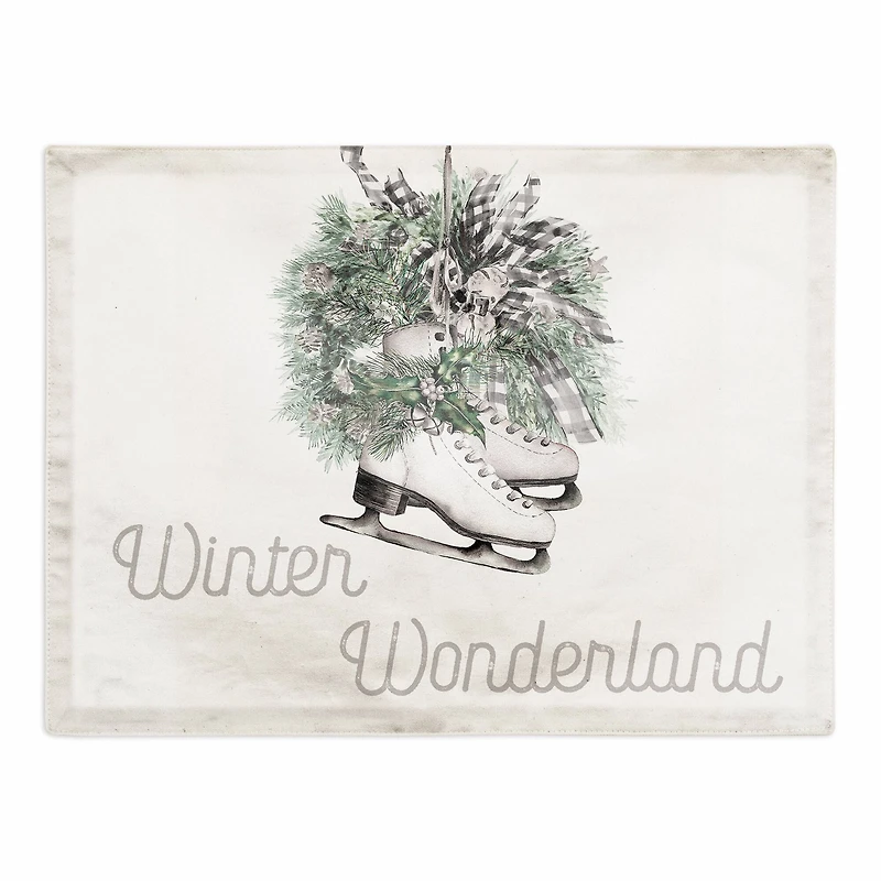 Wreath Winter Wonderland 18x14 Poly Twill Placemat