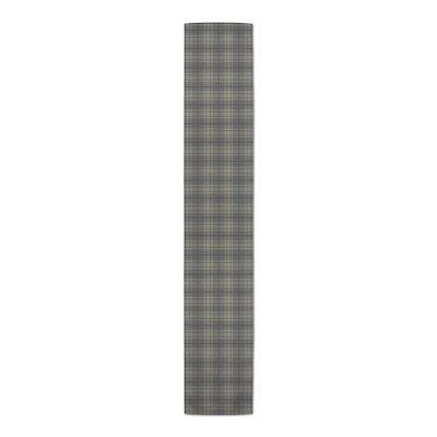 72" Dark Gray Plaid Cotton Twill Runner