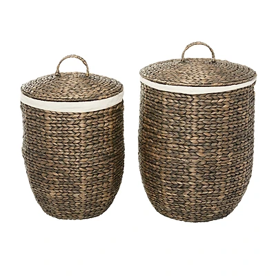CosmoLiving by Cosmopolitan Round Woven Seagrass Handmade Storage Basket Set