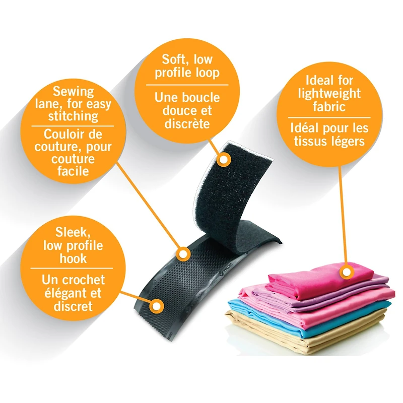 VELCRO® Brand Sleek & Thin™ Sew On Fastener Roll
