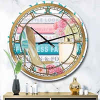 Designart 'Pink Fashion High Heels Ii Glam Wall Clock