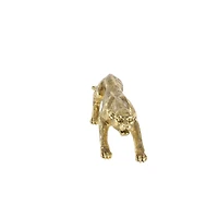 34" Gold Polystone Glam Leopard Sculpture