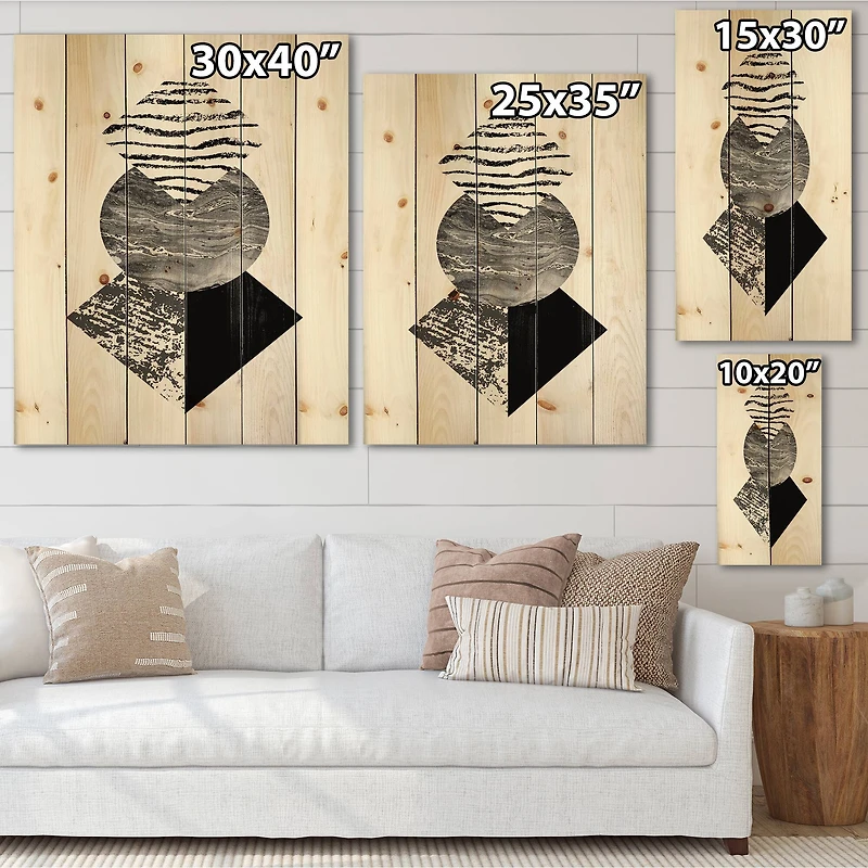 Designart - Tropical Palm Leaf With Abstract Geometry Shapes I