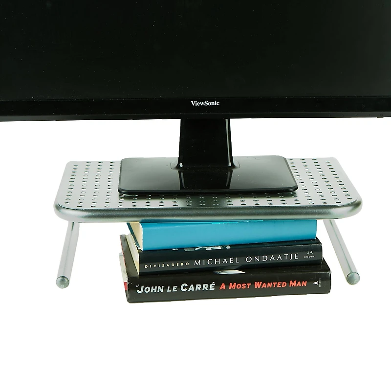 Mind Reader Silver Monitor Stand