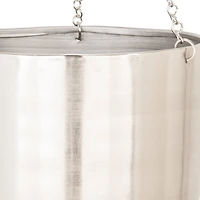 Silver Metal Glam Hanging Planter Set