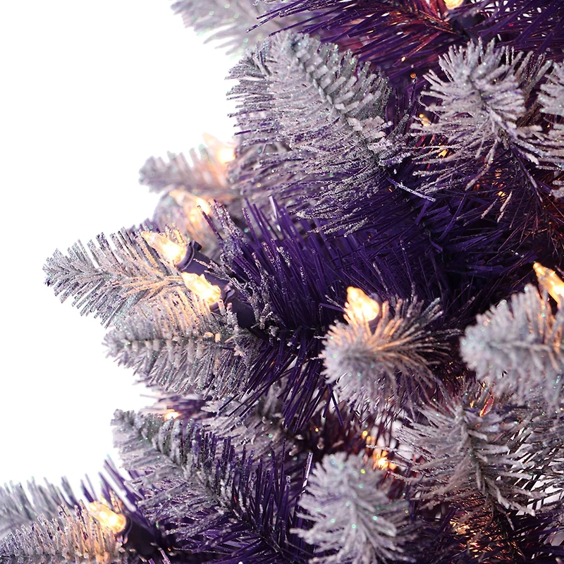 6 Pack: 4ft. Pre-Lit Fashion Purple Pine Artificial Christmas Tree, Clear Lights