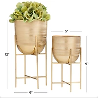 Gold Modern Planter, Set of 2" 6", 5"
