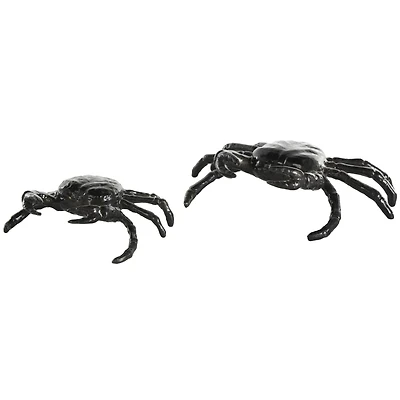 Black Aluminum Metal Crab Sculptures, 2ct.