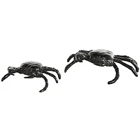 Black Aluminum Metal Crab Sculptures, 2ct.