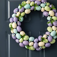 Glitzhome® 18" Easter Purple Hue Eggs Wreath