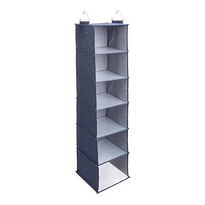 Household Essentials Denim 50" Cotton Blend 6 Shelf Closet Organizer