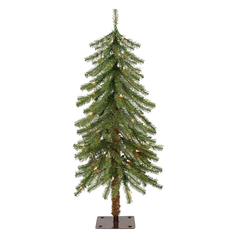 3ft. Pre-Lit Alpine Artificial Christmas Tree, Clear Lights