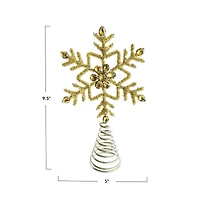 Hello Honey® 9.5" Gold Finish Metal & Glass Beaded Snowflake Tree Topper