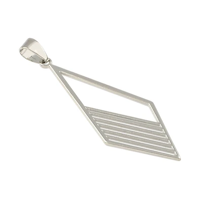 Rhodium Rhombus with Lines Pendant by Bead Landing™