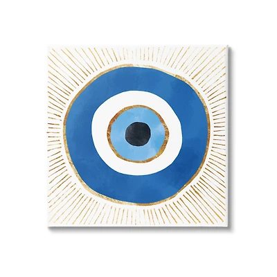 Stupell Industries Evil Eye Symbol Striped Rays Canvas Wall Art