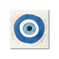 Stupell Industries Evil Eye Symbol Striped Rays Canvas Wall Art