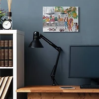 Stupell Industries Farmers Market Illustration City Dog Walkers Canvas Wall Art