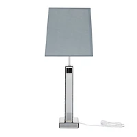 30" Silver Glass Mirror Glam Table Lamp