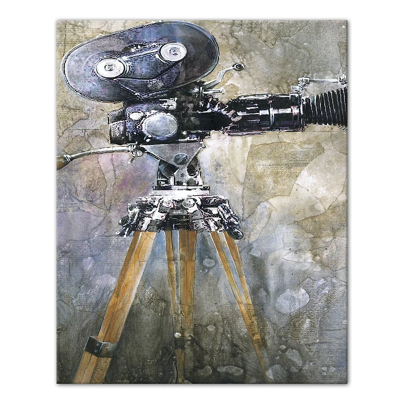 Camera Painting 16" x 20" Canvas Wall Art