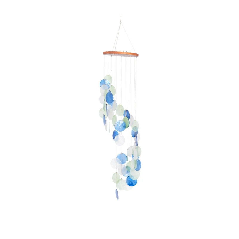 Natural Brown Capiz shell Coastal Windchime, 31"