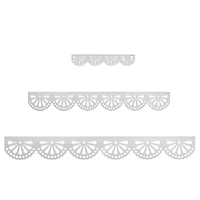 American Art Decor Scallop Metal Floating Shelves, White 3" x 5" x 24",  3pc.