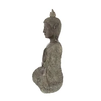 21" Brown Bohemian Polystone Buddha Sculpture