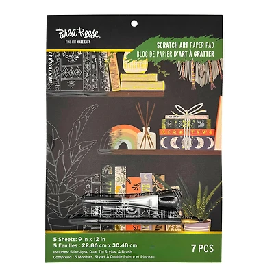 Brea Reese™ 9" x 12" Bookish Scratch Art Paper Pad