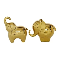 The Novogratz 7" Gold Contemporary Elephant Sculpture Set