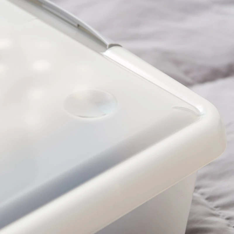 IRIS® 40qt. Clear Store & Slide Box with Lid & Gunsmoke Gray Latches