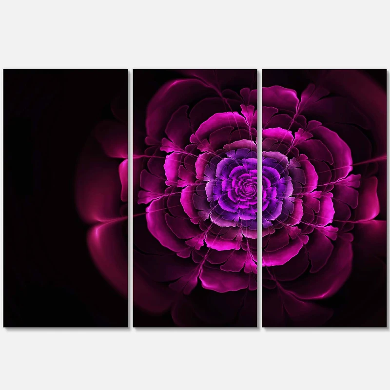 Designart - Fractal Purple Rose in Dark
